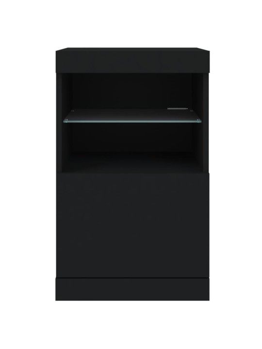 Kumode ar led lampiņām, melna, 41x37x67 cm
