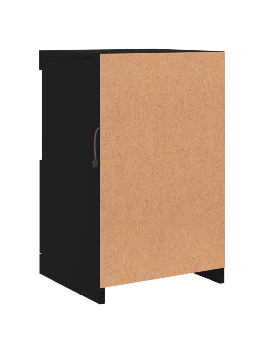 Kumode ar led lampiņām, melna, 41x37x67 cm