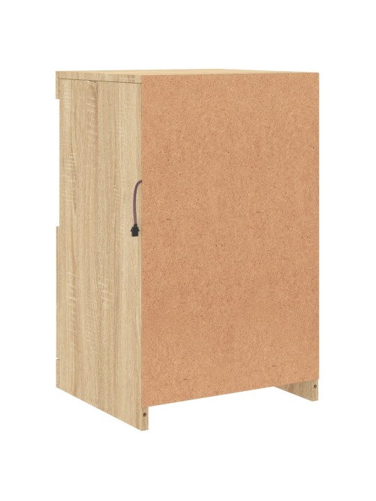 Kumode ar led lampiņām, ozolkoka krāsa, 41x37x67 cm