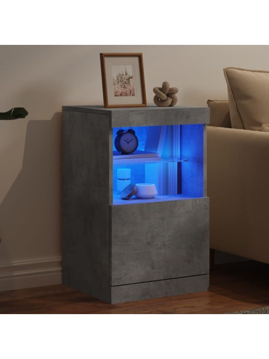 Kumode ar led lampiņām, betona pelēka, 41x37x67 cm