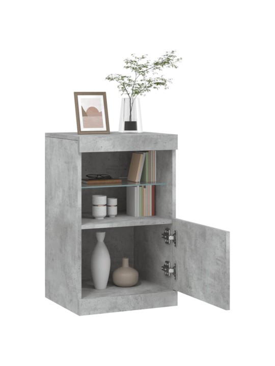 Kumode ar led lampiņām, betona pelēka, 41x37x67 cm