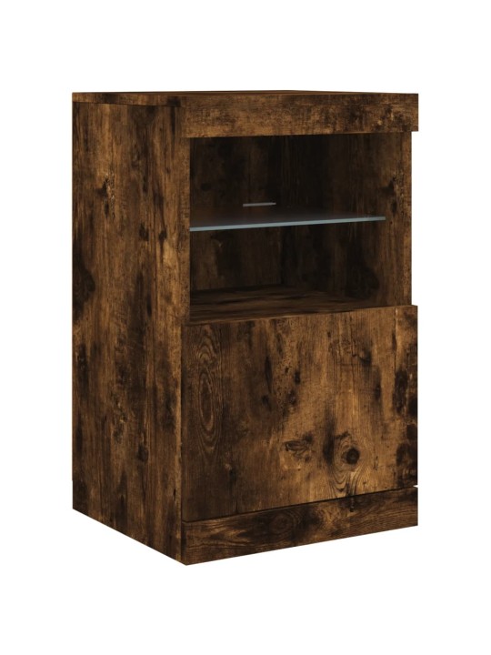 Kumode ar led lampiņām, ozolkoka krāsa, 41x37x67 cm