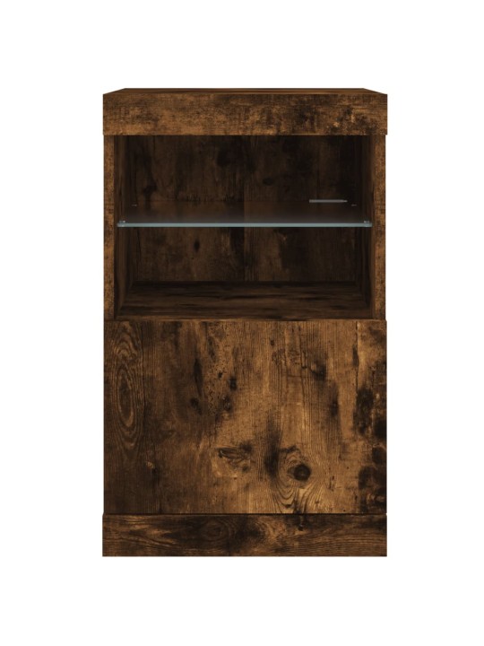 Kumode ar led lampiņām, ozolkoka krāsa, 41x37x67 cm