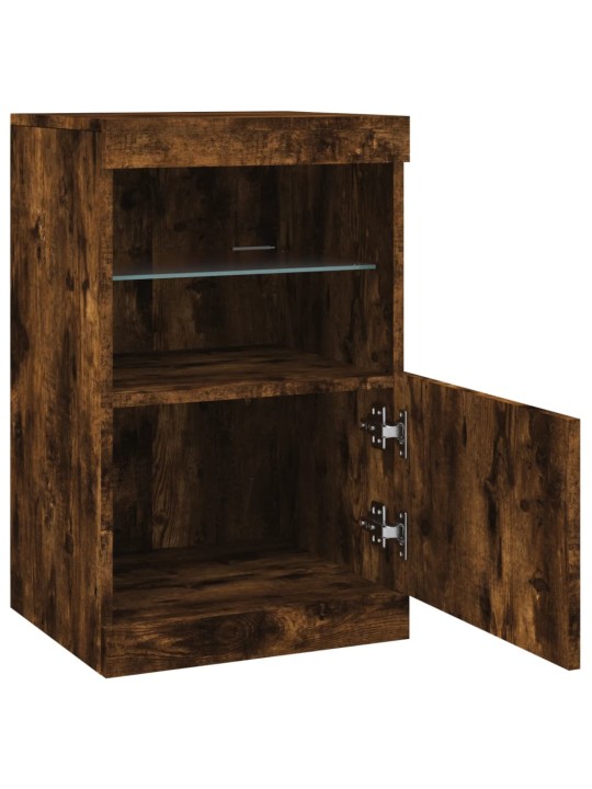 Kumode ar led lampiņām, ozolkoka krāsa, 41x37x67 cm