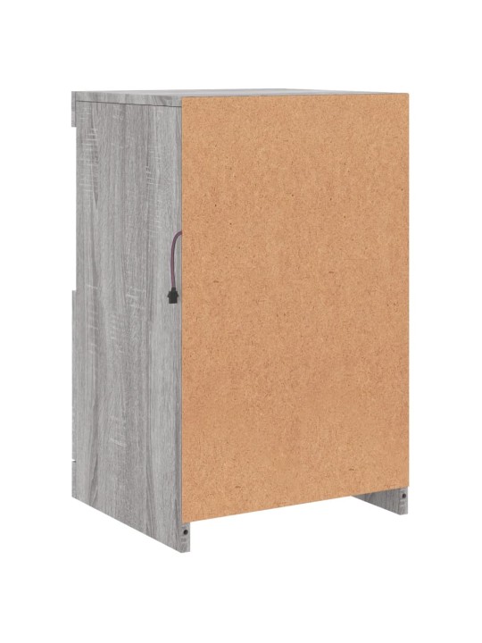 Kumode ar led lampiņām, pelēka ozolkoka krāsa, 41x37x67 cm