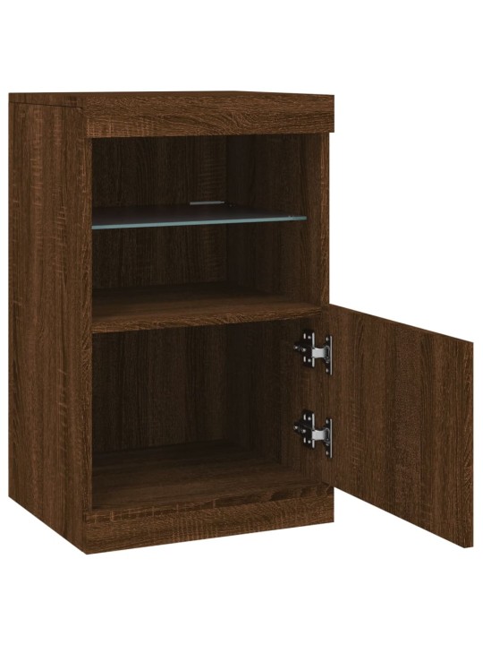 Kumode ar led lampiņām, brūna koka krāsa, 41x37x67 cm