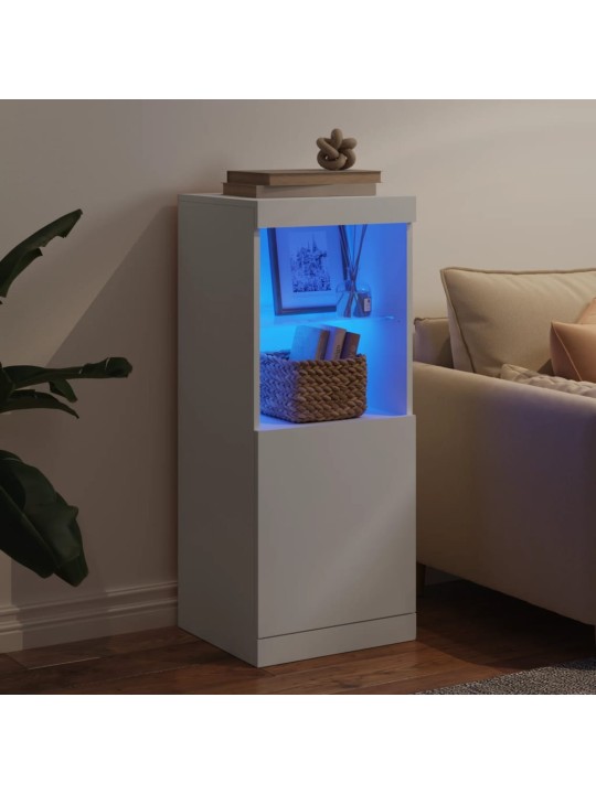 Kumode ar led lampiņām, balta, 41x37x100 cm