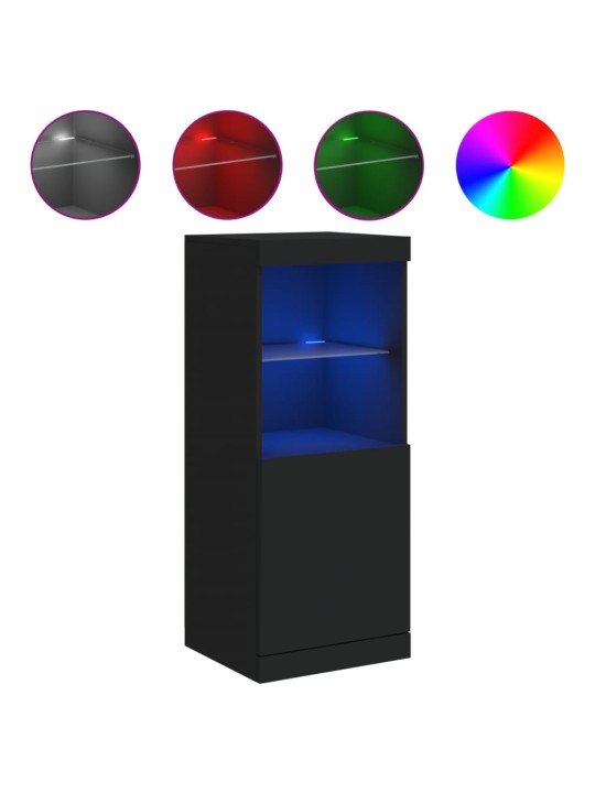 Kumode ar led lampiņām, melna, 41x37x100 cm
