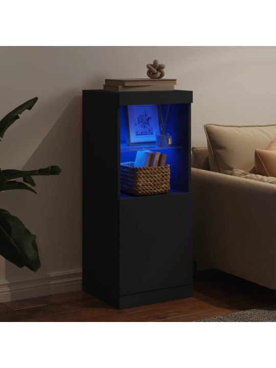 Kumode ar led lampiņām, melna, 41x37x100 cm