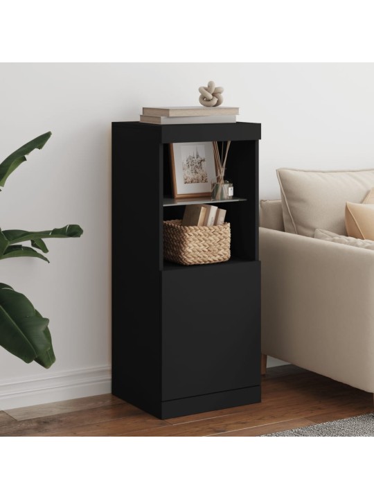 Kumode ar led lampiņām, melna, 41x37x100 cm