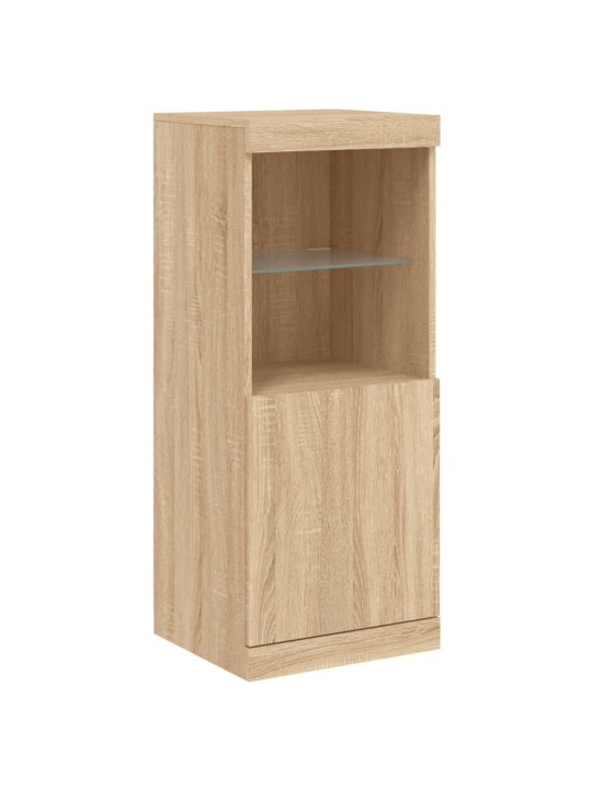 Kumode ar led lampiņām, ozolkoka krāsa, 41x37x100 cm