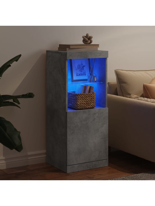 Kumode ar led lampiņām, betona pelēka, 41x37x100 cm