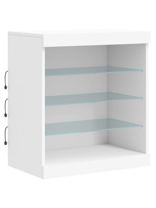 Kumode ar led lampiņām, balta, 60,5x37x67 cm