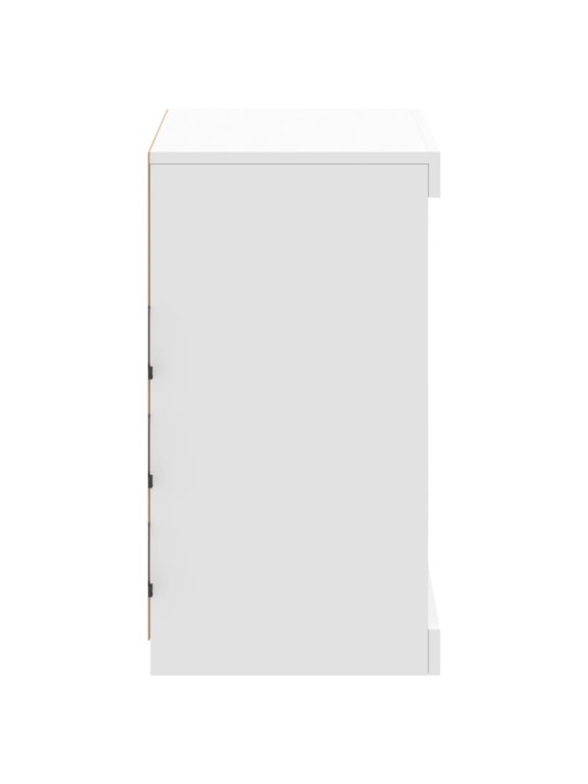 Kumode ar led lampiņām, balta, 60,5x37x67 cm