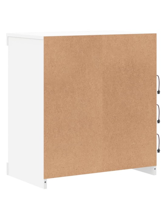 Kumode ar led lampiņām, balta, 60,5x37x67 cm