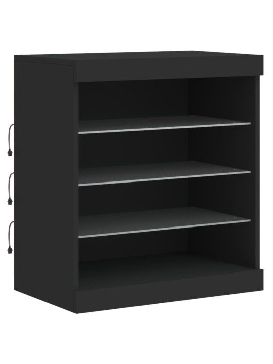 Kumode ar led lampiņām, melna, 60,5x37x67 cm