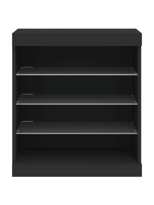 Kumode ar led lampiņām, melna, 60,5x37x67 cm