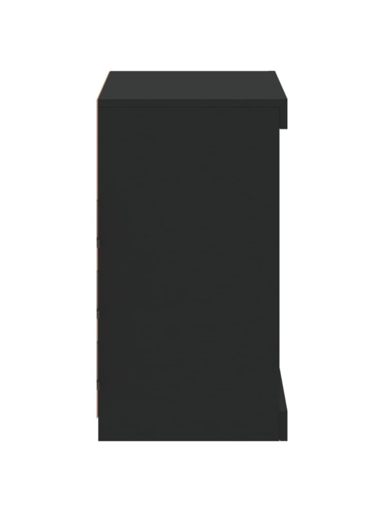 Kumode ar led lampiņām, melna, 60,5x37x67 cm