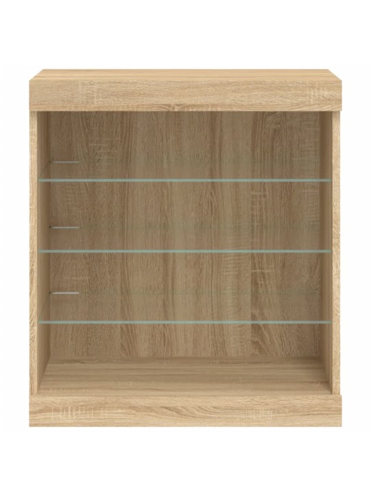 Kumode ar led lampiņām, ozolkoka krāsa, 60,5x37x67 cm