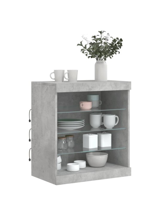 Kumode ar led lampiņām, betona pelēka, 60,5x37x67 cm