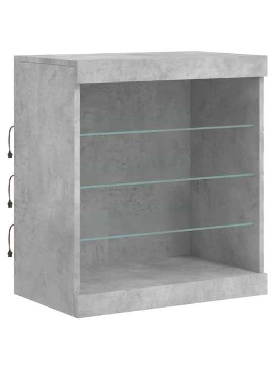 Kumode ar led lampiņām, betona pelēka, 60,5x37x67 cm
