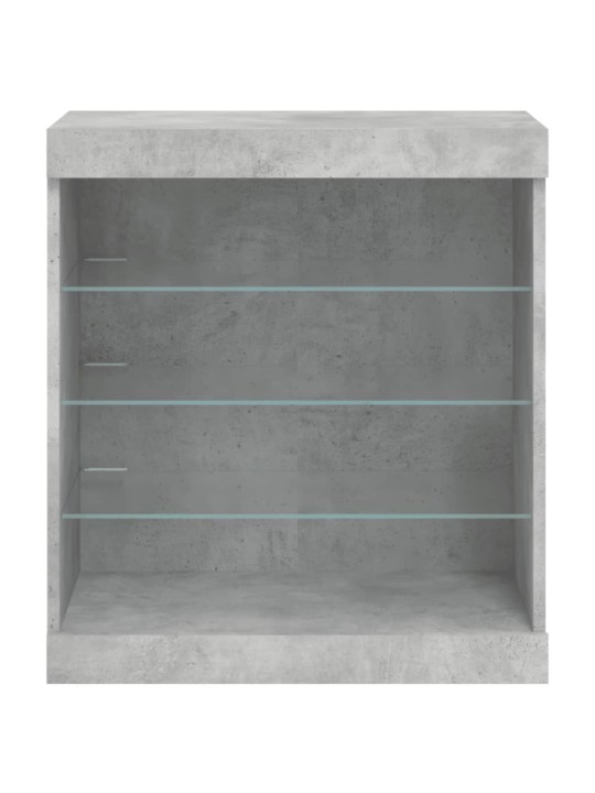 Kumode ar led lampiņām, betona pelēka, 60,5x37x67 cm