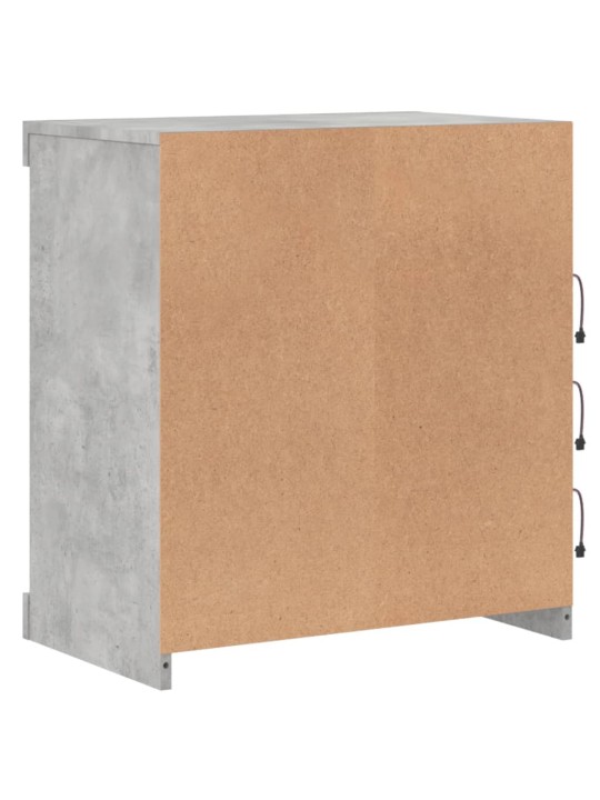 Kumode ar led lampiņām, betona pelēka, 60,5x37x67 cm