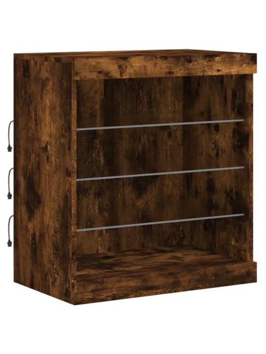 Kumode ar led lampiņām, ozolkoka krāsa, 60,5x37x67 cm