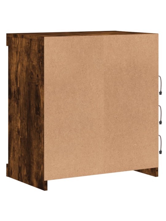 Kumode ar led lampiņām, ozolkoka krāsa, 60,5x37x67 cm