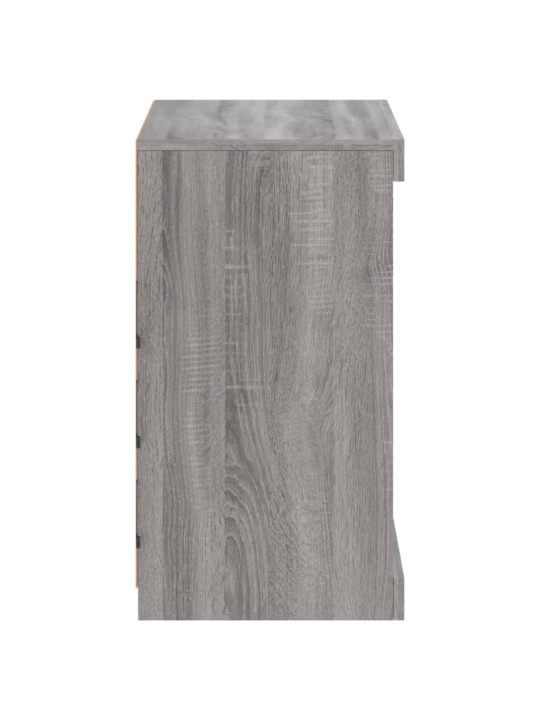 Kumode ar led lampiņām, pelēka ozolkoka krāsa, 60,5x37x67 cm