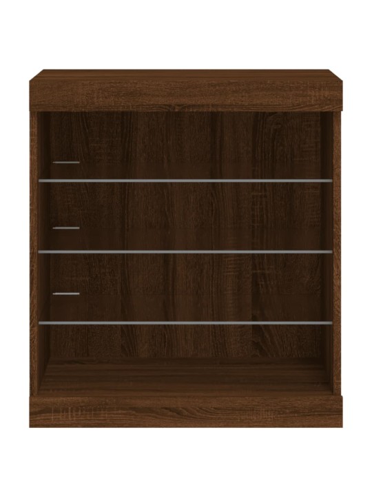 Kumode ar led lampiņām, brūna koka krāsa, 60,5x37x67 cm