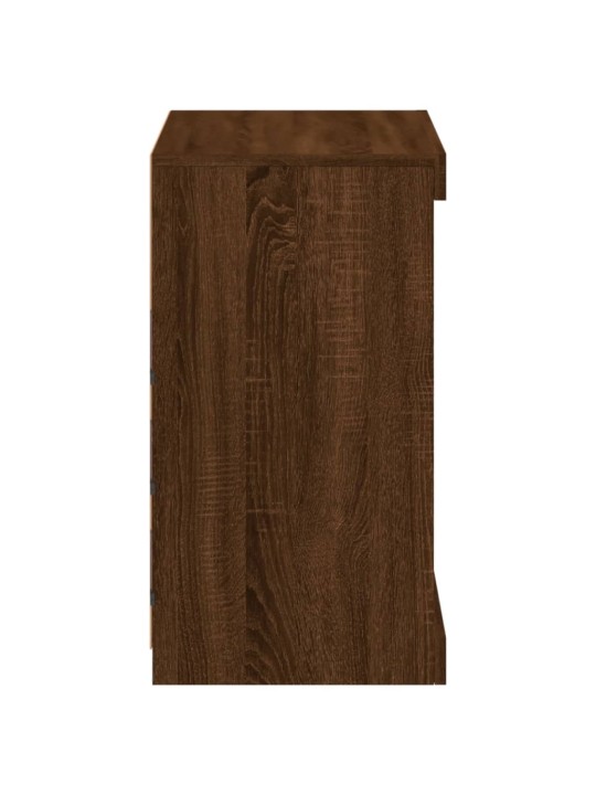 Kumode ar led lampiņām, brūna koka krāsa, 60,5x37x67 cm