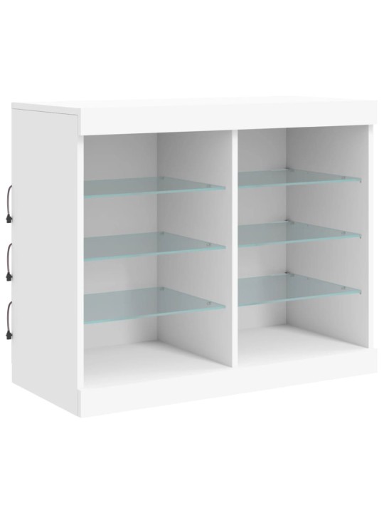 Kumode ar LED lampiņām, balta, 81x37x67 cm