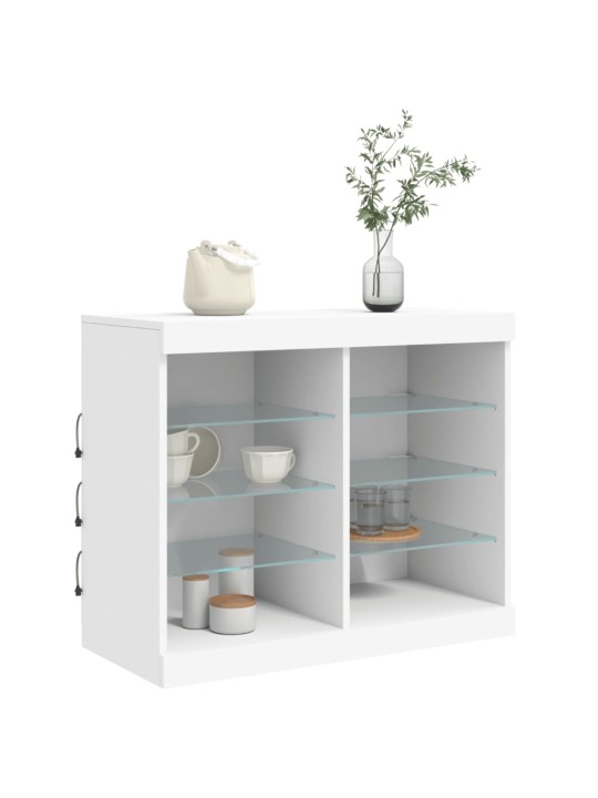 Kumode ar LED lampiņām, balta, 81x37x67 cm
