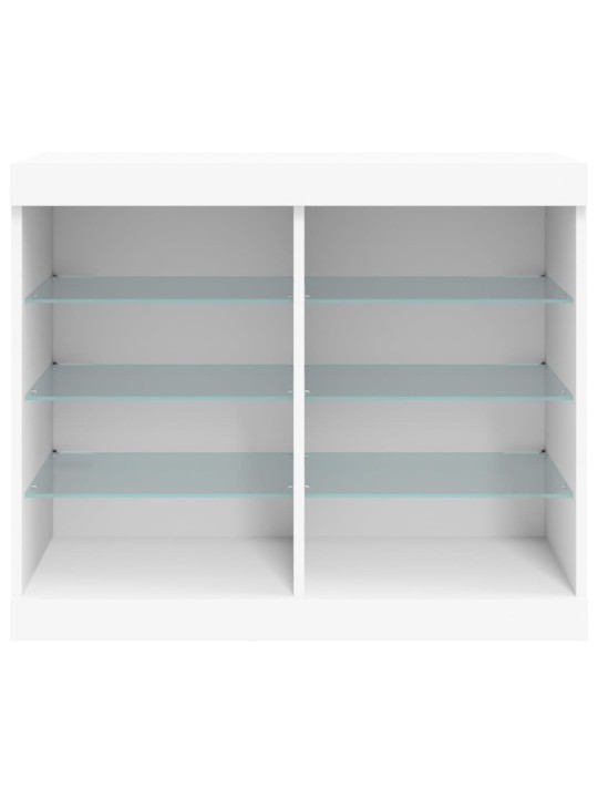 Kumode ar LED lampiņām, balta, 81x37x67 cm