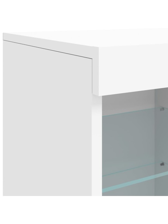Kumode ar LED lampiņām, balta, 81x37x67 cm