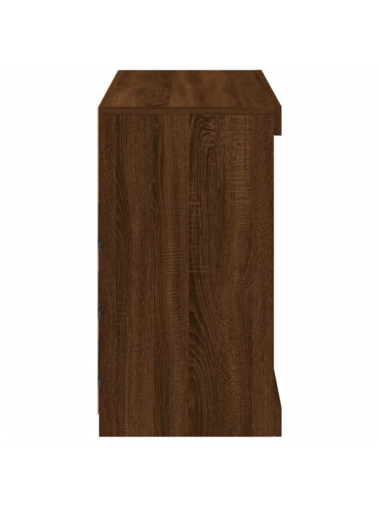 Kumode ar led lampiņām, brūna koka krāsa, 81x37x67 cm