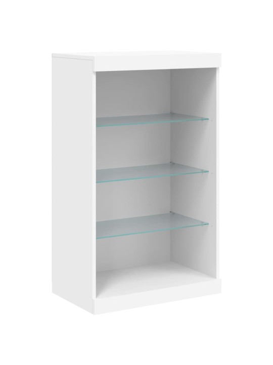 Kumode ar LED lampiņām, balta, 60,5x37x100 cm