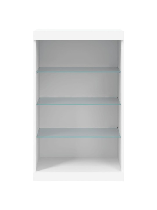 Kumode ar LED lampiņām, balta, 60,5x37x100 cm
