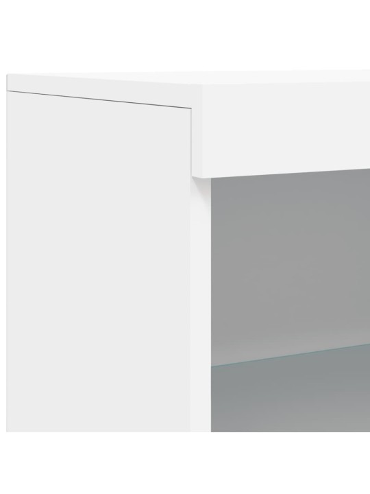 Kumode ar LED lampiņām, balta, 60,5x37x100 cm
