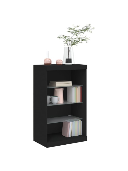 Kumode ar led lampiņām, melna, 60,5x37x100 cm