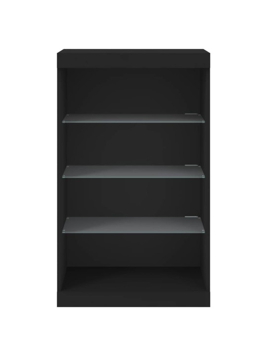 Kumode ar led lampiņām, melna, 60,5x37x100 cm