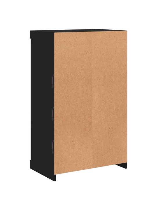 Kumode ar led lampiņām, melna, 60,5x37x100 cm