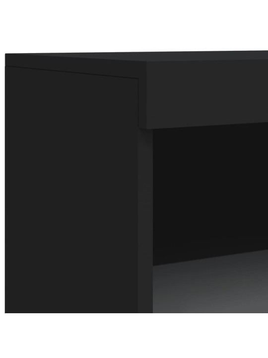 Kumode ar led lampiņām, melna, 60,5x37x100 cm