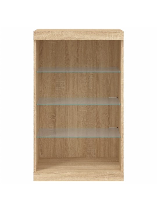 Kumode ar led lampiņām, ozolkoka krāsa, 60,5x37x100 cm