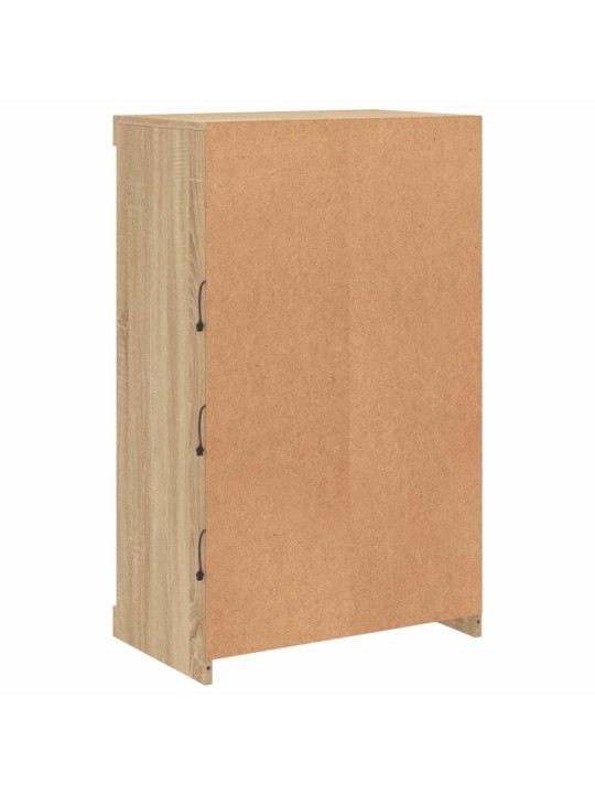 Kumode ar led lampiņām, ozolkoka krāsa, 60,5x37x100 cm