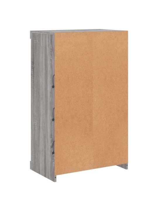 Kumode ar led lampiņām, pelēka ozolkoka krāsa, 60,5x37x100 cm
