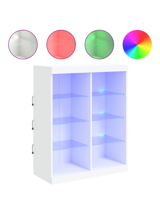 Kumode ar led lampiņām, balta, 81x37x100 cm