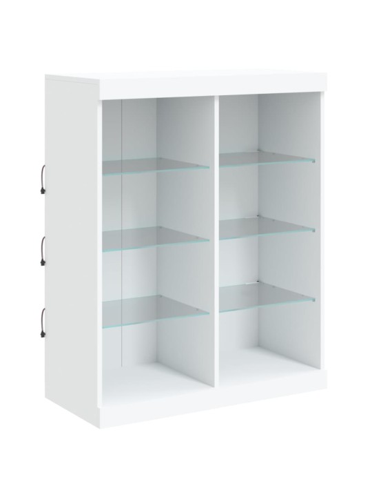 Kumode ar led lampiņām, balta, 81x37x100 cm