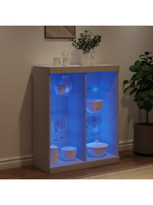 Kumode ar led lampiņām, balta, 81x37x100 cm